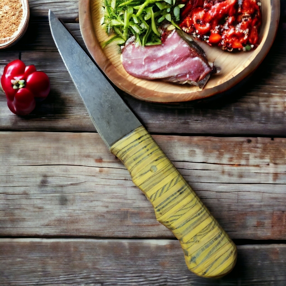 Handcrafted Grey Fox Original Hardwood Kitchen Hunting Serrated Knive Wood Steel